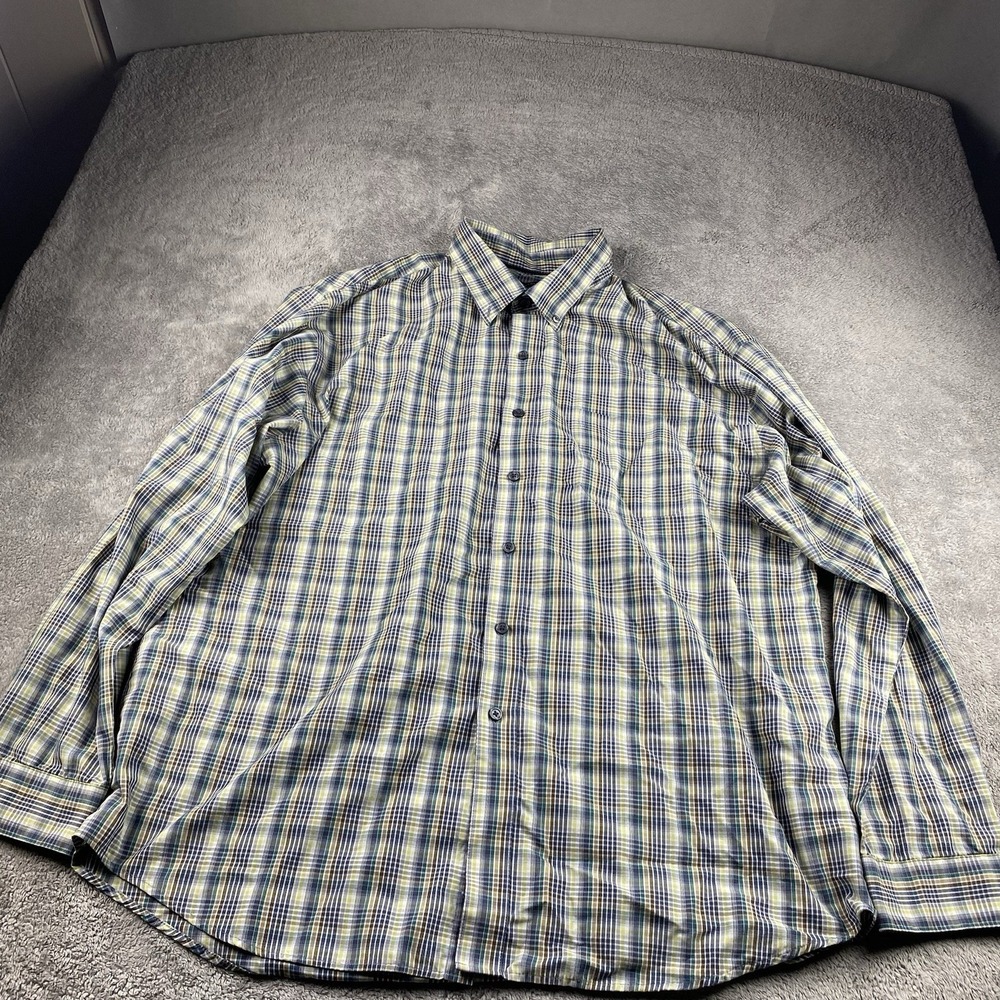 Van Heusen Classic Fit Button Up Shirt Mens XXL 18-18.5 Multi-Color Long Sleeve